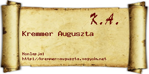 Kremmer Auguszta névjegykártya